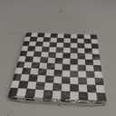 50 Count Black and White Checkered Paper Napkins, Disposable Cocktail Napkins with Racing Theme Checkerboard Design for Race Car Party, Birthday, Baby Shower, and Speed-Themed Table Decorations