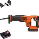 Black+Decker 20V MAX* Cordless Reciprocating Saw Kit (BDCR20C)
