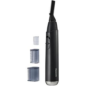 Panasonic Facial Hair Trimmer for Sensitive Skin, Unisex Detailer with Flexible Head, Gentle on Acne, Includes 2 Eyebrow Attachments, Wet/Dry - ER-GM40-K (Black)