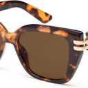 AMOMOMA Large Oversized Cat Eye Sunglasses for Women Trendy Vintage Retro Square Cateye Sun Glasses AM6635