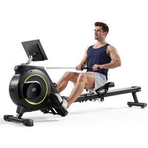 Rowing Machine for Home, 350 LB Capacity, 16-Level Silent Resistance, Magnetic Rowing Machines for Home Foldable, Full-Body Workout Compact Rowing Machine for Cardio & Strength with APP Support