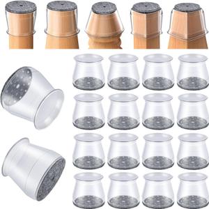 16 Pcs Chair Leg Floor Protectors - Silicone Felt Pads, Scratch-Proof & Noise-Free, Easy Smooth Moving, Large Size (Fits Round Chair Legs: 1-5/16" to 2" Diameter)