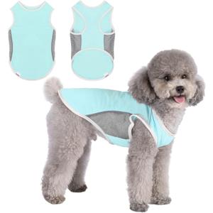 UPF 50+ Sun Protection Dog Shirt for Small Dogs - Breathable Sleeveless Vest with Reflective Strips, Sports Fan Pet T-Shirt, Lightweight UV Protective Apparel P23ST00501M