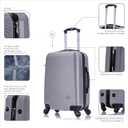 InUSA ROYAL 20-Inch Carry-On Hardside Spinner Luggage Lightweight Silver