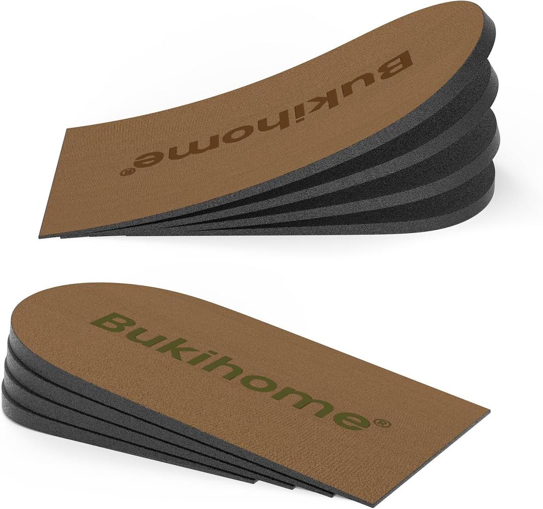 Adjustable Heel Lift Inserts for Shoes - Bukihome Orthopedic Shoe Lift for Uneven Legs 4 Layers Height Increase Insole for Heel Pain,Heel Spur,Achilles Tendonitis, Large