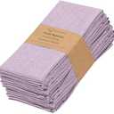 Ruvanti Cloth Napkins Set of 12, 18x18 Reusable Napkins Cloth Washable, Soft & Durable Table Napkins, Poly Cotton Fabric Dinner Napkins for Parties, Christmas, Thanksgiving, Weddings - Purple
