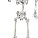 JOYIN 5.6 FT Halloween Posable Life Size Skeleton Full Body Realistic Bones with Movable Joints for Halloween Indoor and Outdoor Decoration Props Spooky Scene Party Decorations (White)