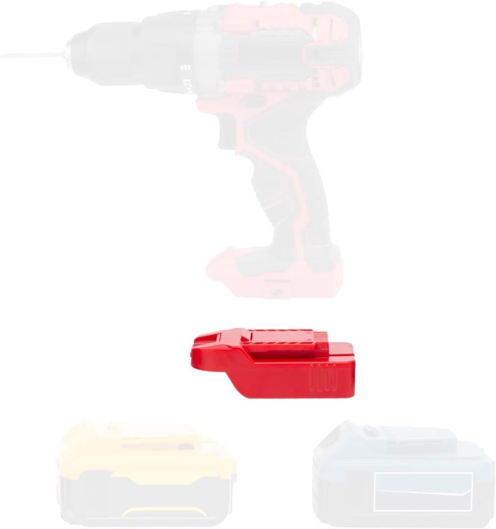 Adapter for Bauer 20v Max Cordless Tools, Compatible with De Walt & Hercules 20v Max Battery, Adapter Only, 1 Pack, Red