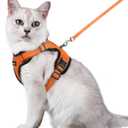 rabbitgoo Cat Harness and Leash for Walking, Escape Proof Soft Adjustable Vest Harnesses for Cats, Easy Control Breathable Reflective Strips Jacket, Orange, M