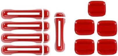 JOSHELA for Jeep JL Tailgate Door Handle Cover Trim Bowl Fit for Jeep Wrangler JL JLU 2018 up 4DR Red Exterior Accessories 10pcs