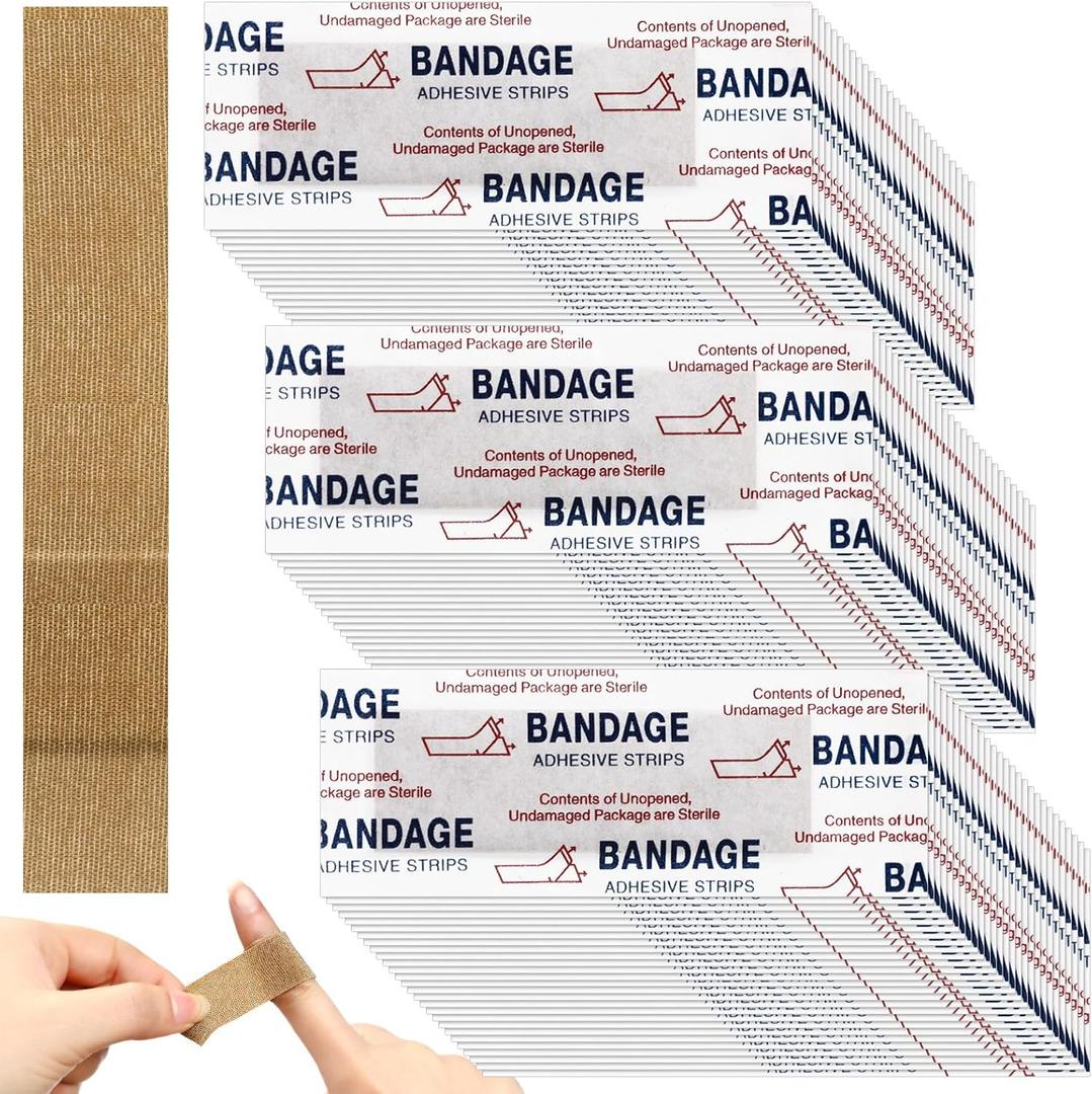 Geiserailie 360 Pcs Extra Long Flexible Fabric Bandages 4.72 x 0.79 Inch Adhesive Strip Bandages Non Latex Finger Bandages for Oversized Hands and Feet Construction Workers Carpenters