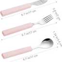 VANRA 3-Piece Children Utensils Set 18/10 Stainless Steel Child Flatware Set Silverware Knife Spoon Fork Set with Travel Case for Kids Lunch Box