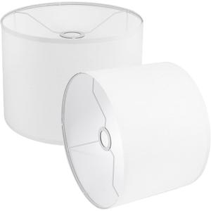 Lamp Shades Set of 2, Small Lamp Cover, White Drum Lampshades 8.7" Top x 8.7" Bottom x 7.9" High, Replacement Lamp Shades Natural Linen for Floor Lamps Table Lamps Chandelier Lamp, Assembly Required