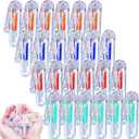 24 Packs Plastic Clothespins Transparent Laundry Clips, 24 Pack Clear Small Clothes Pins Outdoor, Clothes Line Clips for Hanging Clothes, 4 Colors Cloths Pins Drying Line Pegs for Kitchen