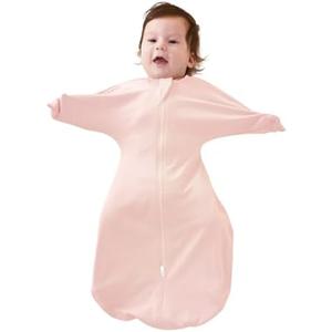 ZIGJOY Baby Transitional Swaddles for Newborns: 0.5 Tog Arms Up Sleep Sack 3-6-12 Months Soft Cotton Shark Fin 2 Way Zipper