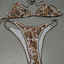 Women's Floral Printed Bathing Suit Halter Paisley Summer Swimsuit Bikinis Set, Size XL