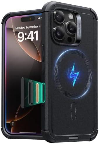 ESR for iPhone 16 Pro Case, 23 ft Military-Grade Drop Protection with Camera Control Button, Heavy Duty Magnetic Phone Case, Compatible with MagSafe Accessories, Cyber Series, Black