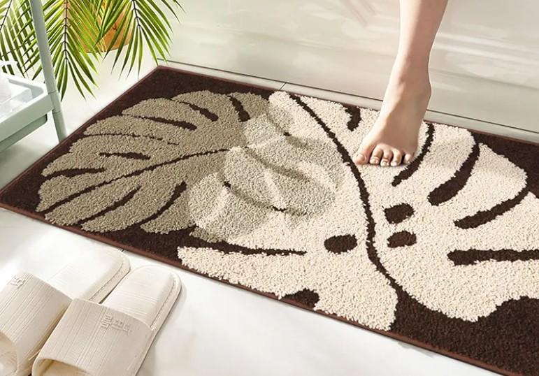 Hi Space Bathroom Rugs Mat 16×24IN Brown Leaves Bath Mat for Bathroom Non Slip Machine Washable Soft Absorbent Cute Bath Rug Plush Bath Carpet for Tub Shower Sink Fluffy Entryway Doormat Amazon's Choice