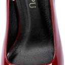 Women's Slingback 3In Kitten Heel Comfortable Closed Toe Pumps Dress Shoes for Women (6.5, Cap Wine Patent)