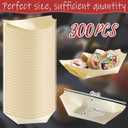 Hoolerry 300 Pcs Disposable Wood Boat Plates Dishes 4 Inches Bamboo Plates Sushi Boat Disposable Bamboo Leaf Dish Serving Tray Food Container Wood Bowl For Catering Home, about 4 x 2.56 inches/ 11.5 x 6.5 cm