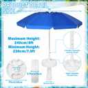 7ft Floating Umbrella for Inside of Sun UV Protection Outdoor Umbrella with Base, Portable Floating Table and Drink Cup Holders No-Tools Setup Summer Supplies for Beach Lake
