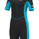 Hevto Kids Wetsuit Shorty for Boys Toddler Girls Youth 2mm Neoprene Thermal Wet Suit Front Zip for Swimming Snorkeling Surfing Diving (Color: K1S-Front Zip-Blue,Size 4)