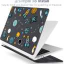 Batianda Case for New MacBook Air 13.6 inch 2025 M4 2024 2022 Release Model A3240 A3113 M3 A2681 M2, Designed Protective Hardshell Keyboard Cover and USB-C OTG Adapter, Cartoon Spaceship