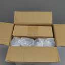 FOCUSLINE 100 Pack Plastic Champagne Flutes, 4.5 Oz Gold Rim Plastic Champagne Glasses, Disposable Clear Toasting Glasses Recyclable Champagne Cups for Wedding Party
