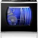 AIRMSEN Portable Countertop Dishwashers, 5 Washing Programs Mini Dishwashers with 5 L Built-in Water Tank and Double-layered Glass Door, No Hookup Needed for Home, Apartments & RVs