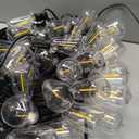 Brightever LED Outdoor String Lights 100FT Patio Lights with 52 Shatterproof ST38 Vintage Edison Bulbs, Outside Hanging Light Waterproof for Porch, Deck, Garden, Backyard, Balcony, 2700K Dimmable (100FT-Warm White, Black Wire)