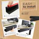 No-Screw Under Desk Cable Management Tray - Self-Adhesive Installation, Cord Management, Cable Tray, Under Desk Wire Organizer - Black Set of 2