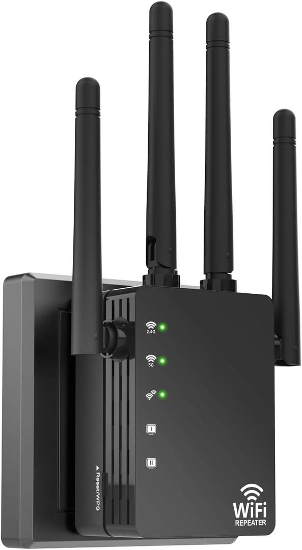 WiFi Extender Signal Booster 1200Mbps, Long Range Extender for Home and Outdoor, 12880 Sq.Ft Range, 105-Device Compatibility, Easy Setup, WiFi Extender