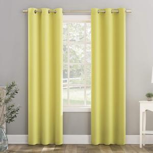 Sun Zero Riley Kids Bedroom Blackout Grommet Curtain Panel, 40" x 84", Lemon Yellow (40"W x 84"L (Pack of 1))