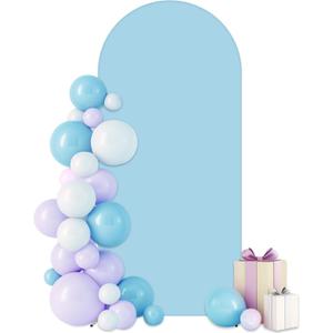 7.2FT Blue Arch Backdrop Cover,Spandex Fitted Wedding Arch Stand Covers Round Top Chiara Arch Backdrop Stands Cover for Birthday Party Baby Shower Banquet Decoration (7.2 FT)