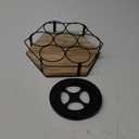 Rotating Coffee Syrup Organizer 7 Bottles, Coffee Syrup Rack Stand for Countertop, Tumbler Bottle Storage Holder, Turntable Display Lazy Susan Tray for Coffee Bar Station, Kitchen, Pantry