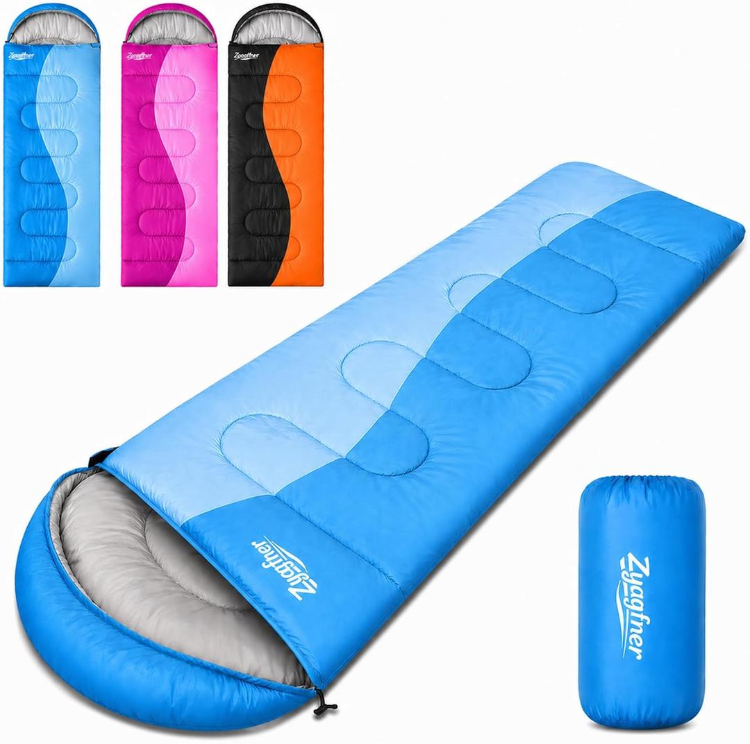 Sleeping Bags for Adults Warm & Cool Weather, Lightweight Waterproof 3 Season Sleeping Bag for Kids, Compact Backpacking Sleeping Bag for Camping Hiking Travel and Outdoors