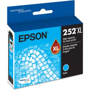 EPSON 252 DURABrite Ultra Ink High Capacity Cyan Cartridge (T252XL220-S) Works with WorkForce WF-3620, 3640, 7110, 7610, 7620, 7710, 7720, 7210