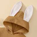 Newborn Baby Girl Boy Easter Romper Bunny Rabbit Ears Hooded Jumpsuit Little Sister and Brother Matching Outfit