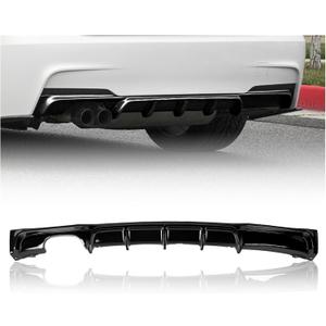 Rear Bumper Diffuser Lower Lip Spoiler for 2012-2018 BMW 3 Series F30 F31 F35 328i 330i MT MP M-Sport, Single Exhaust Two Outlet, Glossy Black ﻿