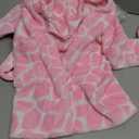 ECHERY Boys Girls Robe Hooded Bathrobe Toddler Robes Soft Coral Fleece Pajamas Unisex Dressing Gown for Kids (4-5T, Pink)