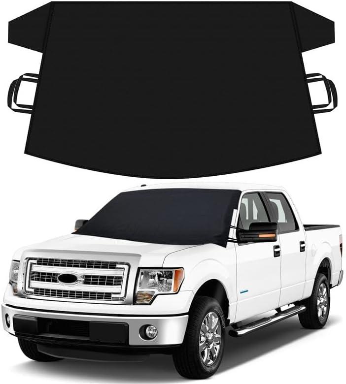 Autovir Truck Windshield Cover for Ice and Snow | SUV Snow Cover  Frost Cover Gives Protection from Snow and Ice | Car Cover for Snow | Winter Car Accessories | XLarge 72" x 43"