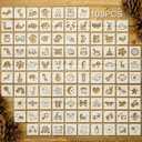 100 Pcs Stencils for Painting on Wood Reusable Stencil Crafts Drawing Templates Holiday Wall Paper for DIY Scrapbook Home 2 x 2 Inch (Cute Baby Animal Style)