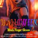 Latious Skull Long Finger Satin Gloves Black Skull Elbow Length Gloves Halloween Cosplay Costume Accessories for Women