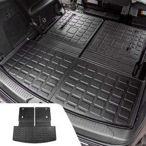 Cargo Mat Compatible with 2020-2025 2026 Ford Explorer TPE All Weather Trunk Mat Back Seat Cover Protector for 6&7 Passenger 2025 Explorer Accessories (Upgrade Trunk Mat with Backrest Mat)
