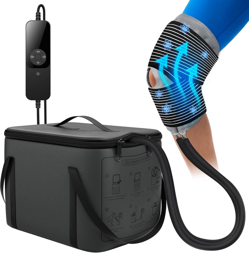 Ice Machine for Knee After Surgery, 6 Timers 5 Speed Levels, Cold Therapy Machine Knee Replacement, Knee Ice Pack Machine, Cryotherapy Pain Relief System