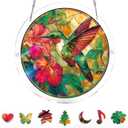 2 x Acrylic Suncatcher Window Hanging 7.4 Inch, Double-Sided Light Catcher Ornament for Window Home Garden Decor, Colorful Acrylic Hanging Decoration Gift (Hummingbird)