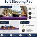CYMULA Memory Foam Camping Mattress Pad,Sleeping Pad for Camping,Non-Slip Bottom Floor Car Mattress Bed with Retaining Portable Roll up Mattress Pad Mat for Travel Truck Guest Bed Tent, PURPLE, Twin XL:80*38*3 