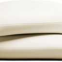 TEXAS LINEN CO. 100% Organic Cotton Percale Pillow Cases Standard/Queen Size Set of 2 - Percale Pillowcases Standard/Queen, Soft, Cooling Pillow Cases for Sleeping, Cotton Pillow Covers - Ivory