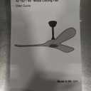 52" Ceiling Fan with Remote Control No Lights,Modern Reversible DC Motor Indoor Outdoor 3 Blades Ceiling Fans for Patio Bedroom Living Room(Black)