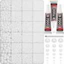 16000Pcs Flatback Pearls for Crafting, White Flat Back Assorted Sizes 2/ 3/ 4/ 5/ 6/ 8/ 10mm Half Pearl Beads Bedazzling for Crafts Clothing Tumbler Shoes Wedding Gown Nails with B7000 Jewelry Making Glue